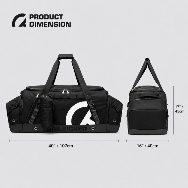 TRAILKICKER 40" Original Ice Hockey Equipment Bag, 175L, Black