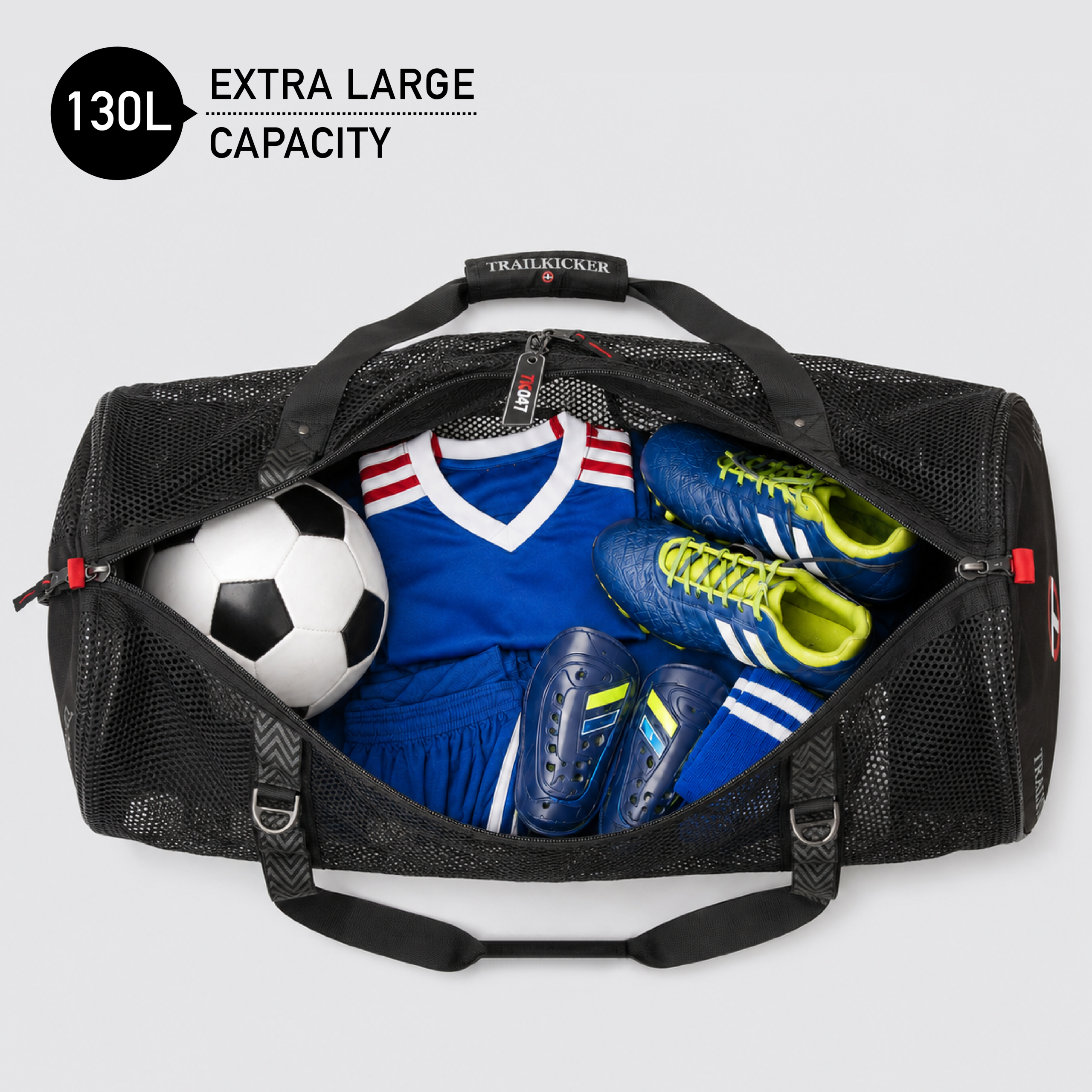 Trilkicker 130L XL Soccer Equipment Bag – Red - 图片 2