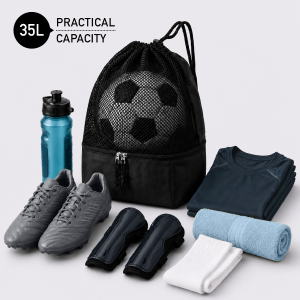 Trilkicker 35L Sports Drawstring Bag – Black - 图片 2