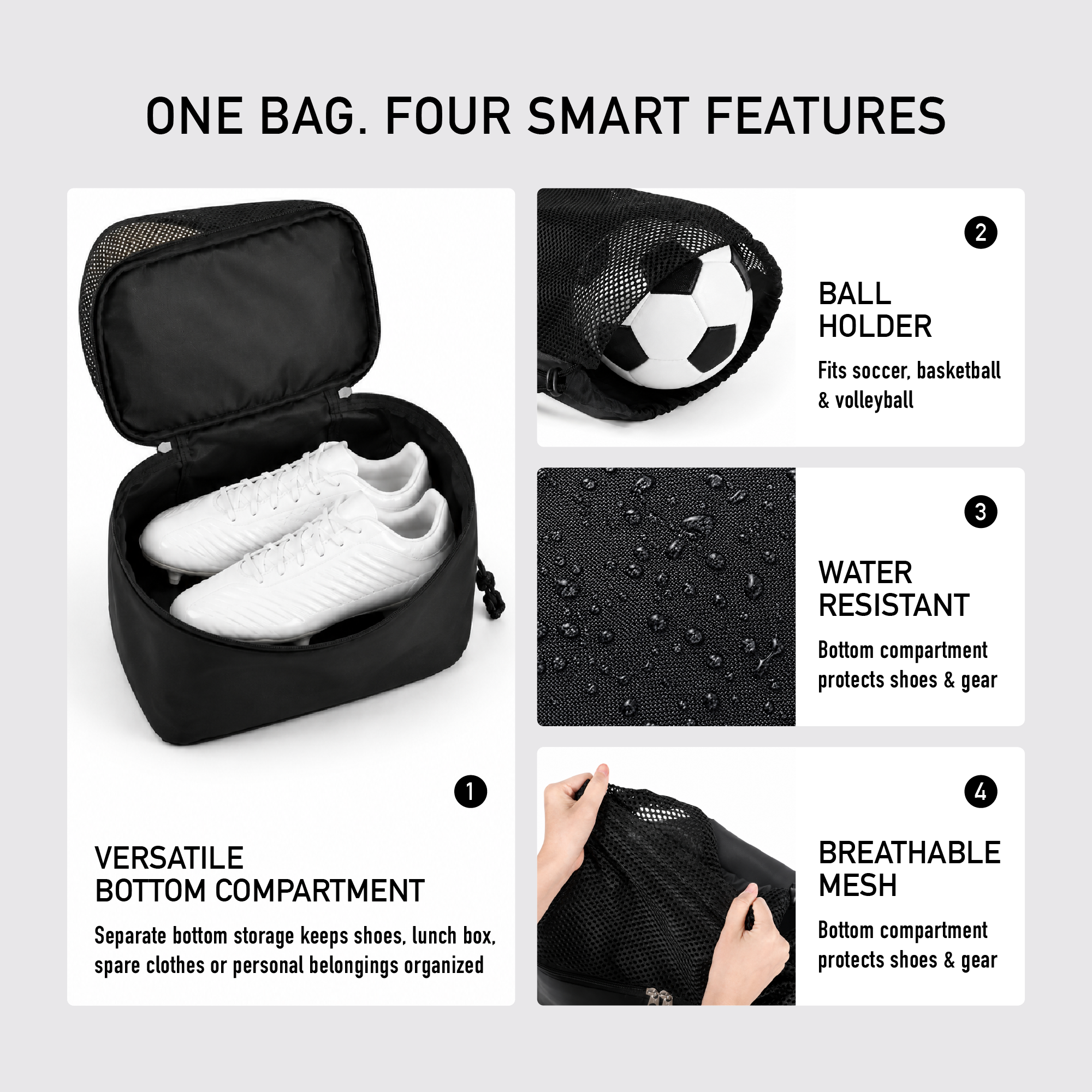 Trilkicker 35L Sports Drawstring Bag – Black - 图片 4