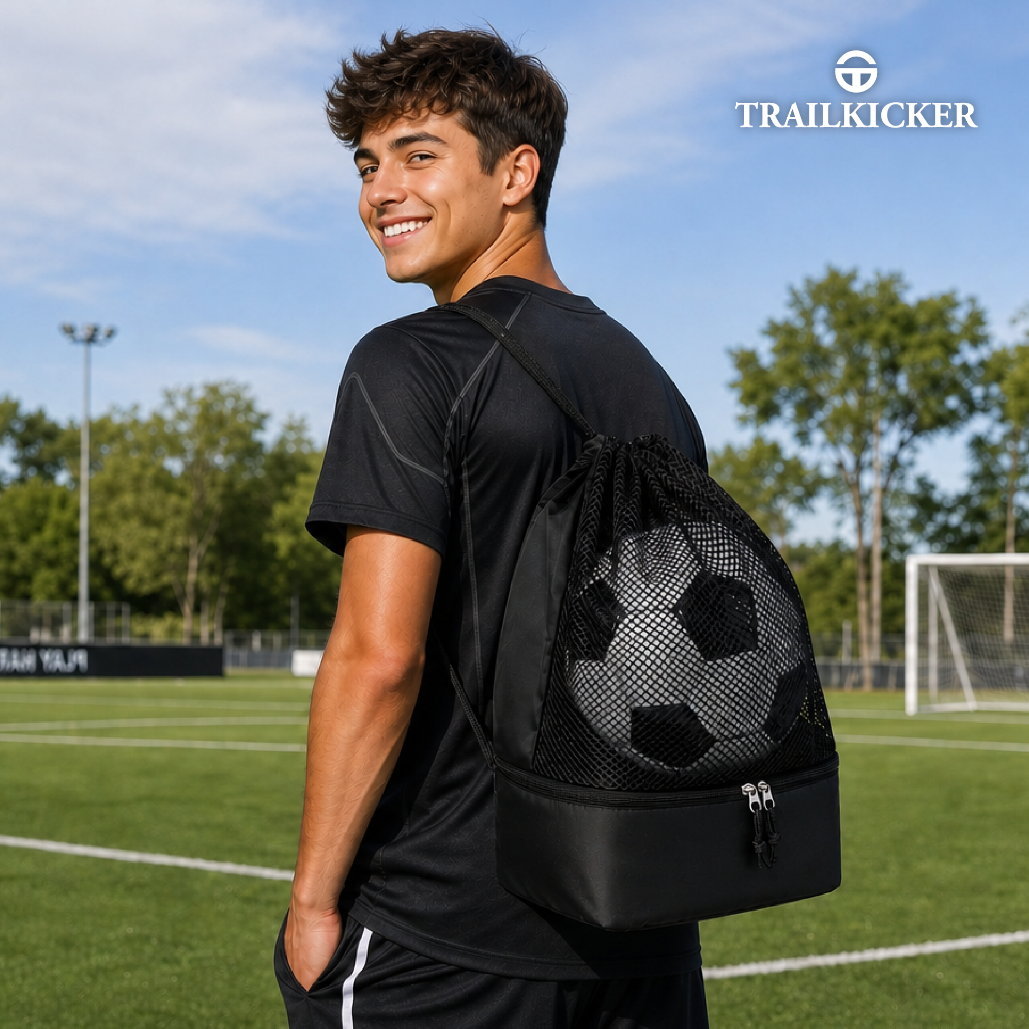 Trilkicker 35L Sports Drawstring Bag – Black - 图片 6