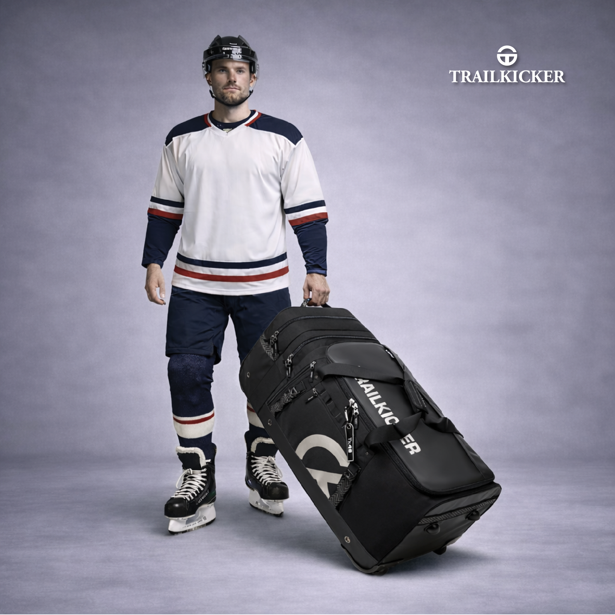Trailkicker 147L XL Wheeled Ice Hockey Bag – Ice Power, Black - 图片 9