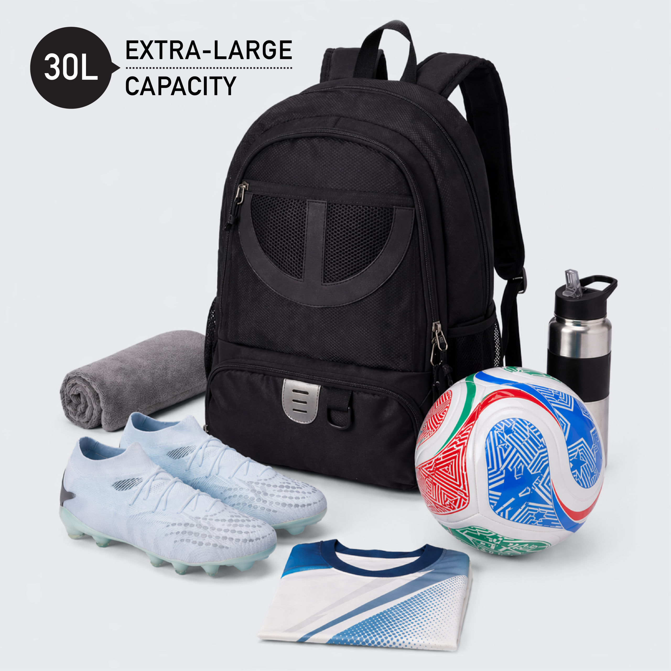 Trilkicker 30L XL Football Backpack – Black - 图片 2